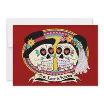 Los Novios Sugar Skull Invitation (English)