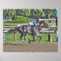 Los Ojitos with Joel Rosario winning at Saratoga Poster