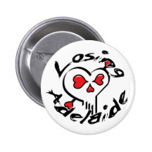 Losing Adelaide Heart Skull Button