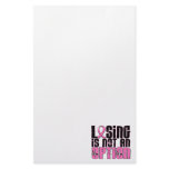 Losing Is Not An Option Breast Cancer Personalized Stationery