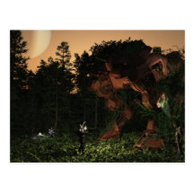 Lost and found - battle droid in the forest post cards