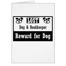 Lost Dog Bookkeeper Greeting Cards