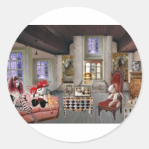 LOST IN DOLL LAND ROUND STICKER