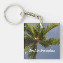 lost in paradise palm tree key chain acrylic key chains
