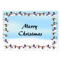 Lots of  Christmas Cartoon Snowmen Business Card Templates