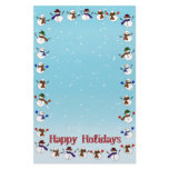 Lots of  Christmas Cartoon Snowmen Stationery Design