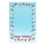 Lots of  Christmas Cartoon Snowmen Stationery Design