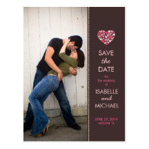 Lots of Hearts Love Pink Save the Date Postcard