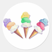 LOTS of ICE CREAM FLAVORS by SHARON SHARPE Round Sticker