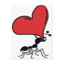 Lots of Love, Cute Ant Holding Huge Red Heart Post Cards