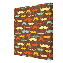 Lots of Moustaches Background [24x24] inches Gallery Wrap Canvas