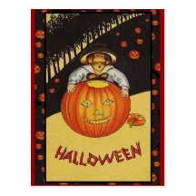 Lots of Pumpkins Vintage Halloween Art Cards Post Card