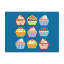 Lotsa Cupcakes Blue Postcard