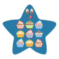 Lotsa Cupcakes Blue Star Sticker