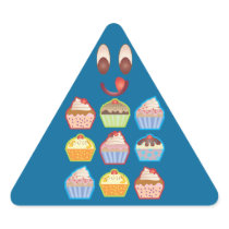 Lotsa Cupcakes Blue Triangle Sticker