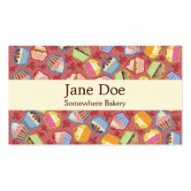 Lotsa Cupcakes n Cherries Pink Business Card