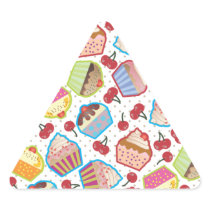 Lotsa Cupcakes n Cherries Triangle Sticker
