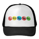 Lottery Balls, 1, 23, 32, 38, 47 Hats