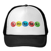 Lottery Balls, 1, 23, 32, 38, 47 Hats