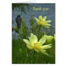 Lotus and Barn Swallow Thank You Note Card
