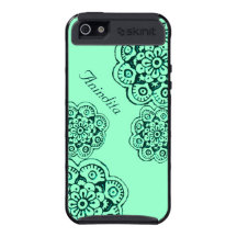Lotus Blossom (Henna)(Teal) iPhone 5 Cover