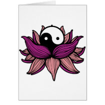 Lotus Flower and Yin Yang Greeting Cards