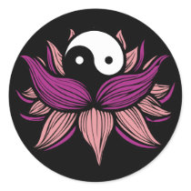 Lotus Flower and Yin Yang Sticker