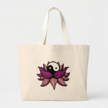 Lotus Flower and Yin Yang Tote Bag