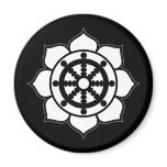 Lotus Flower Dharma Wheel Fridge Magnet