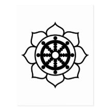 Lotus Flower Dharma Wheel Postcard