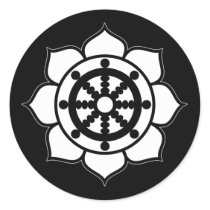 Lotus Flower Dharma Wheel Sticker