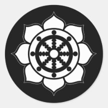 Lotus Flower Dharma Wheel Sticker