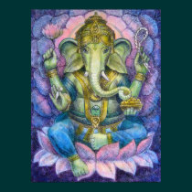 Lotus Ganesha Hindu Art Poster posters