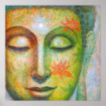 Lotus Meditation Buddha spiritual art poster print