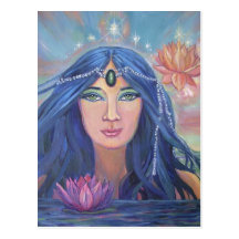 Lotus Mermaid - Postcard BySusan Rodio Art