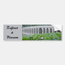 Lotus Pond Reflecting Bridge Arches Bumper Sticker
