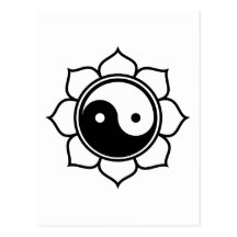 Lotus Yin Yang Carte Postale
