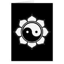 Lotus Yin Yang Greeting Cards