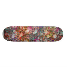 loudmouth abstract skulls skate board deck