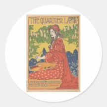Louis John Rhead - The Quartier Latin Round Stickers
