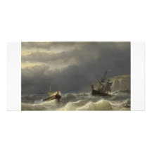 Louis Meijer - Storm in het Nauw van Calais Customized Photo Card