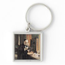 Louis Pasteur  in his Laboratory, 1885 Key Chains