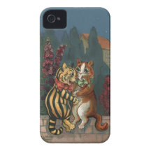 Louis Wain - chats mignons dans le cas de l'amour  Coques Case-Mate iPhone 4