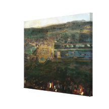 Louis XIV  hunting near chateau of Fontainebleau Gallery Wrap Canvas