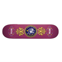 Louisiana Bicentennial Mardi Gras Logo View Hint Skate Board