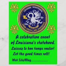 Louisiana Bicentennial  Mardi Gras Party See Notes Flyers