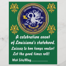 Louisiana Bicentennial  Mardi Gras Party See Notes Flyer