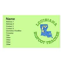 Louisiana Bigfoot Tracker Business Card Template