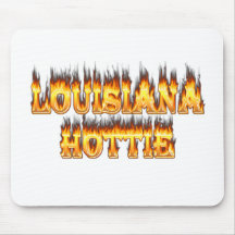 Louisiana Hottie Fire and Flames Mouse Pads
