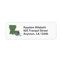 Louisiana Map Address Label